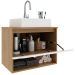 Gabinete de Banheiro 60 cm 1 Porta com Cuba Valente Amêndoa/Branco
