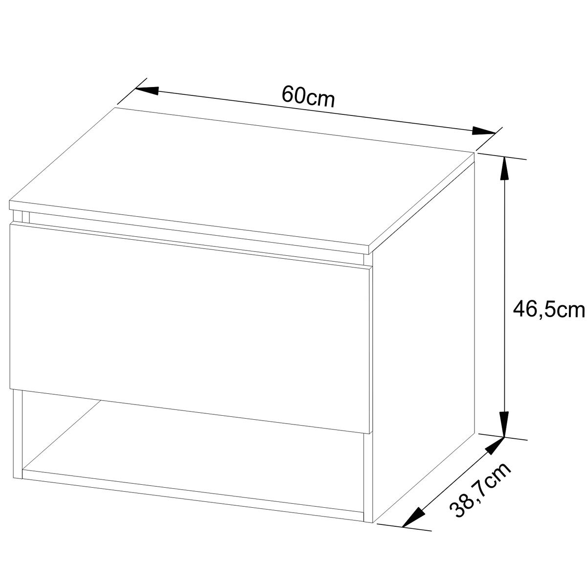 Gabinete de Banheiro 60 cm 1 Porta com Cuba Valente Amêndoa/Branco