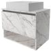 Gabinete de Banheiro 60 cm 1 Porta com Cuba Valente Mármore Branco