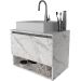 Gabinete de Banheiro 60 cm 1 Porta com Cuba Valente Mármore Branco