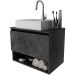 Gabinete de Banheiro 60 cm 1 Porta com Cuba Valente Mármore Lunar