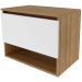 Gabinete de Banheiro 60 cm 1 Porta e Nicho Valente Amêndoa/Branco