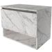 Gabinete de Banheiro 60 cm 1 Porta e Nicho Valente Mármore Branco