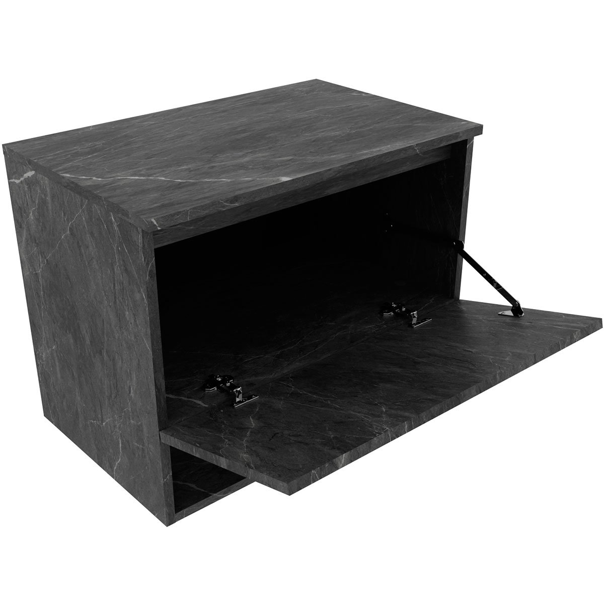 Gabinete de Banheiro 60 cm 1 Porta e Nicho Valente Mármore Lunar