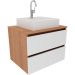Gabinete de Banheiro 60 cm 2 Gavetas com Cuba Joana Amêndoa/Branco
