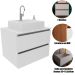 Gabinete de Banheiro 60 cm 2 Gavetas com Cuba Joana Branco