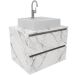 Gabinete de Banheiro 60 cm 2 Gavetas com Cuba Joana Mármore Branco