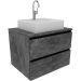 Gabinete de Banheiro 60 cm 2 Gavetas com Cuba Joana Mármore Lunar