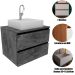 Gabinete de Banheiro 60 cm 2 Gavetas com Cuba Joana Mármore Lunar