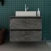 Gabinete de Banheiro 60 cm 2 Gavetas com Cuba Joana Mármore Lunar