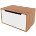 Gabinete de Banheiro 60 cm com 1 Porta Basculante Amendôa/Branco