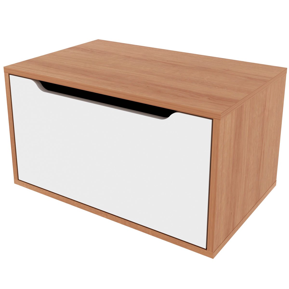 Gabinete de Banheiro 60 cm com 1 Porta Basculante Amendôa/Branco