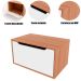 Gabinete de Banheiro 60 cm com 1 Porta Basculante Amendôa/Branco