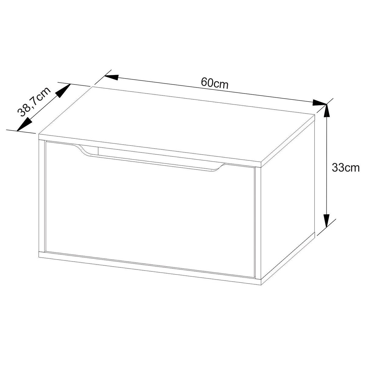 Gabinete de Banheiro 60 cm com 1 Porta Basculante Mármore Branco