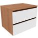 Gabinete de Banheiro 60 cm com 2 Gavetas Joana Amêndoa/Branco