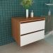 Gabinete de Banheiro 60 cm com 2 Gavetas Joana Amêndoa/Branco