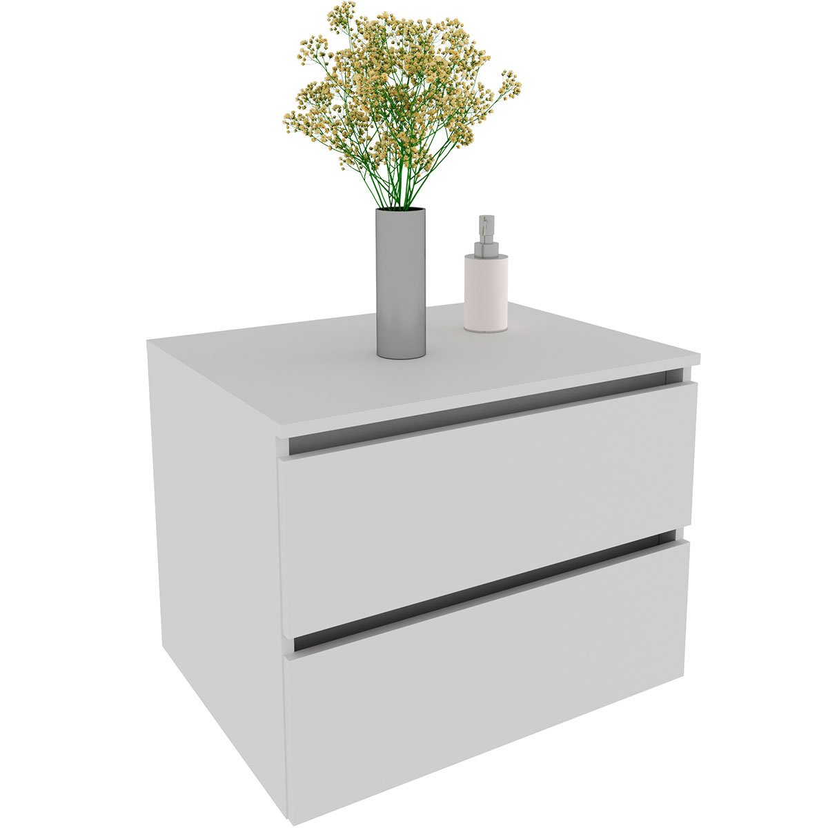 Gabinete de Banheiro 60 cm com 2 Gavetas Joana Branco