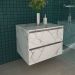 Gabinete de Banheiro 60 cm com 2 Gavetas Joana Mármore Branco