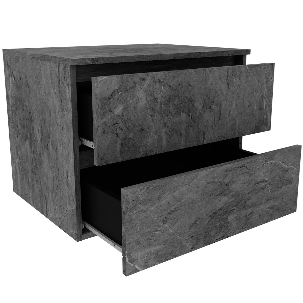 Gabinete de Banheiro 60 cm com 2 Gavetas Joana Mármore Lunar