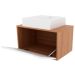 Gabinete de Banheiro 60 cm com Cuba e 1 Porta Basculante Amêndoa/Branco