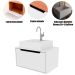 Gabinete de Banheiro 60 cm com Cuba e 1 Porta Basculante Branco