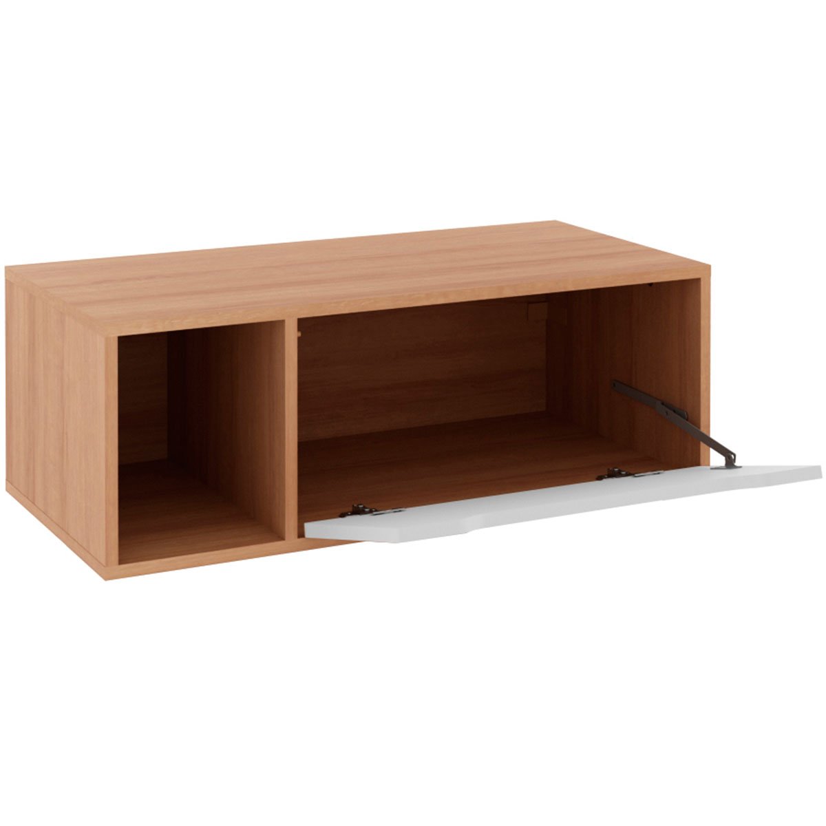 Gabinete de Banheiro 80 cm com 1 Porta e Nicho Amêndoa/Branco
