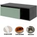 Gabinete de Banheiro 80 cm com 1 Porta e Nicho Marina Mármore Lunar/Verde Mar