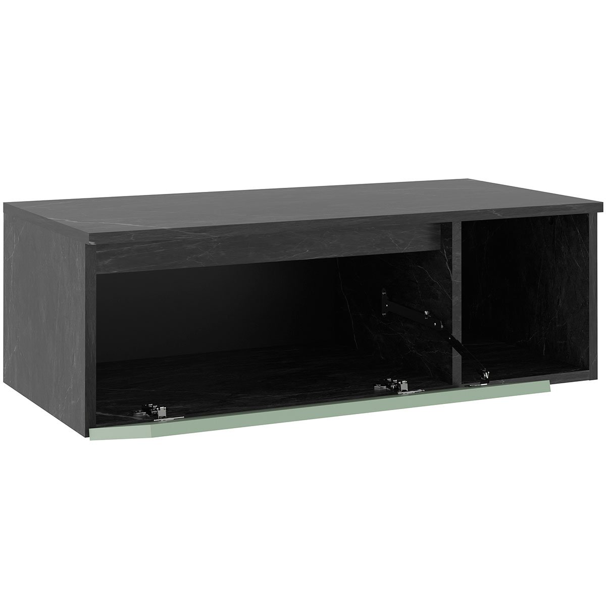 Gabinete de Banheiro 80 cm com 1 Porta e Nicho Marina Mármore Lunar/Verde Mar
