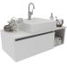 Gabinete de Banheiro 80 cm com Cuba 1 Porta e Nicho Branco
