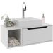 Gabinete de Banheiro 80 cm com Cuba 1 Porta e Nicho Branco