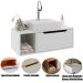 Gabinete de Banheiro 80 cm com Cuba 1 Porta e Nicho Branco