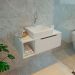Gabinete de Banheiro 80 cm com Cuba 1 Porta e Nicho Branco