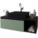 Gabinete de Banheiro 80 cm com Cuba 1 Porta e Nicho Mármore Lunar/Verde Mar