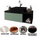 Gabinete de Banheiro 80 cm com Cuba 1 Porta e Nicho Mármore Lunar/Verde Mar