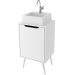 Gabinete para Banheiro 45 cm Cuba Quadrada 1 Porta Retrô Branco