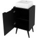 Gabinete para Banheiro 45 cm Cuba Quadrada 1 Porta Retrô Preto