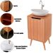 Gabinete para Banheiro 45 cm Cuba Redonda 1 Porta Retrô Amêndoa