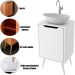 Gabinete para Banheiro 45 cm Cuba Redonda 1 Porta Retrô Branco