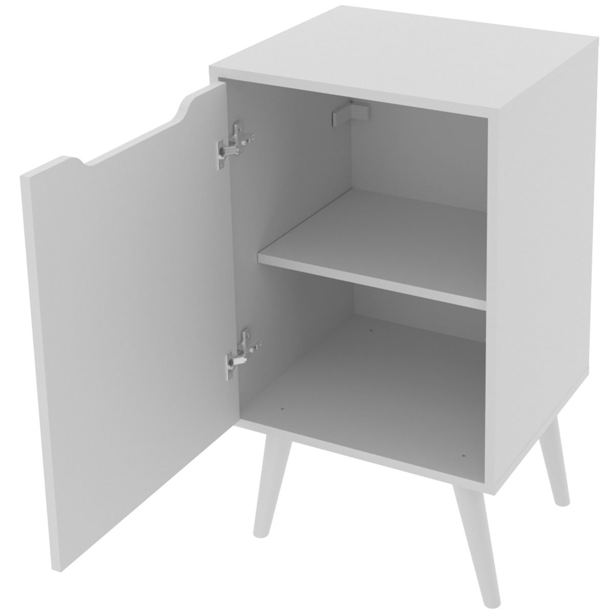 Gabinete para Banheiro 45 cm Cuba Redonda 1 Porta Retrô Branco