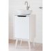 Gabinete para Banheiro 45 cm Cuba Redonda 1 Porta Retrô Branco
