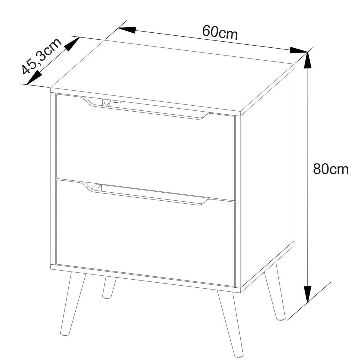 Gabinete para Banheiro 60 cm 2 Gavetas Robin Amêndoa