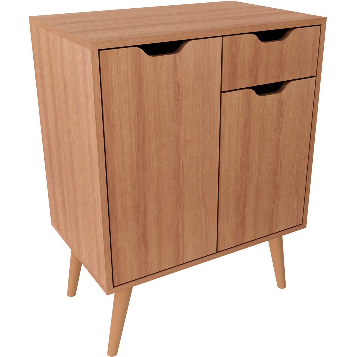 Gabinete para Banheiro 60 cm 2 Portas 1 Gaveta Meire Amêndoa