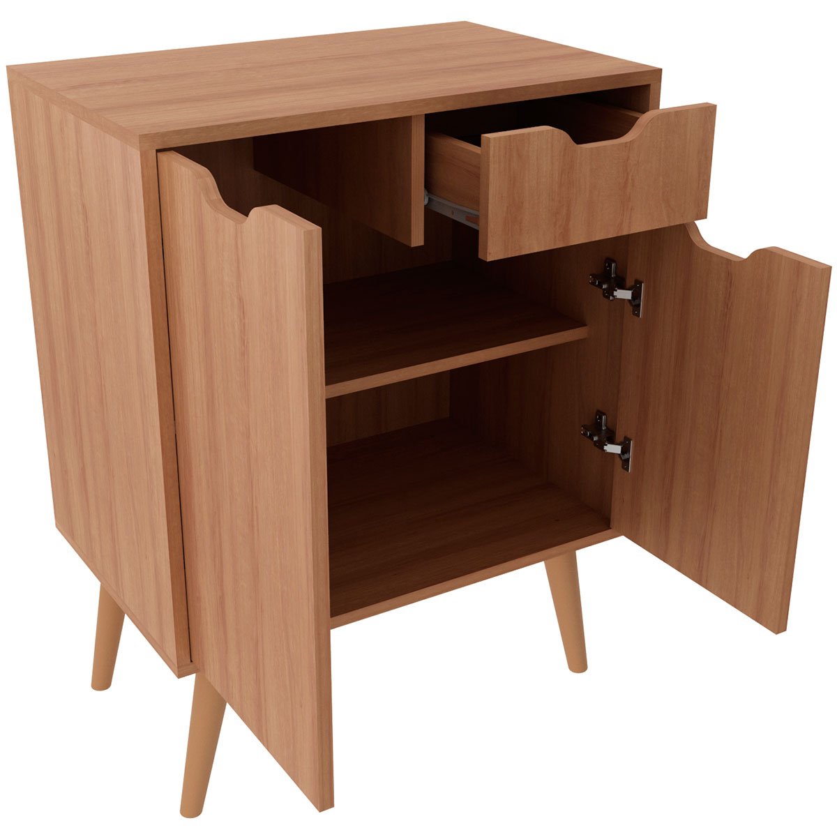 Gabinete para Banheiro 60 cm 2 Portas com Cuba Meire Amêndoa