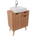 Gabinete para Banheiro 60 cm 2 Portas com Cuba Meire Amêndoa