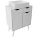 Gabinete para Banheiro 60 cm 2 Portas com Cuba Meire Branco