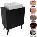 Gabinete para Banheiro 60 cm 2 Portas com Cuba Meire Preto