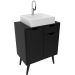 Gabinete para Banheiro 60 cm 2 Portas com Cuba Meire Preto