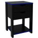 Gaveteiro Gamer para Escritório 2 Gavetas 1 Prateleira Preto/Azul