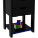 Gaveteiro Gamer para Escritório 2 Gavetas 1 Prateleira Preto/Azul