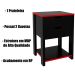 Gaveteiro Gamer para Escritório 2 Gavetas 1 Prateleira Preto/Vermelho